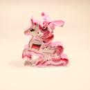Einhorn-Frisier-Zauber-Box mit Haarspangen, Haargummis & Ring, rosa Glitzer-Accessoires, transparente Verpackung, Einhorn-Form.