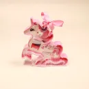 Einhorn-Frisier-Zauber-Box mit Haarspangen, Haargummis & Ring, rosa Glitzer-Accessoires, transparente Verpackung, Einhorn-Form.
