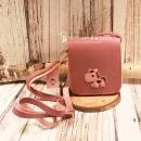 Altrosa Kindertasche mit aufgesticktem Hippo-Pony Motiv und langem, verstellbarem Schultergurt.