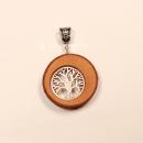 Kettenanhänger Baumscheibe aus echt Holz