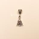 Kettenanhänger Weihnachten Weihnachtsbaum versilbert mit Schluppe, Modeschmuck handmade chic-peppig-bunt