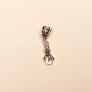 Kettenanhänger Weihnachten Schneemann versilbert mit Schluppe, Modeschmuck handmade chic-peppig-bunt