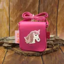 Umhängetasche klein für Kinder in pink - Motiv Glitzer Einhorn