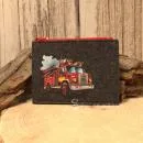 Mäppchen Filz mit Feuerwehrauto Motiv dunkelgrau