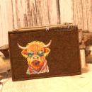 Mäppchen Filz mit Stier Motiv braun