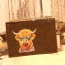 Mäppchen Filz mit Stier Motiv braun