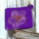 Mäppchen mini Filz mit Blumen Motiv