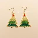 Ohrringe Weihnachten Mini-Perlen aufgefädelt als Zweig, vergoldeter Modeschmuck, handmade chic-peppig-bunt