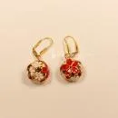 Ohrringe Weihnachten Kugel Schelle klingelt, vergoldeter Modeschmuck, handmade chic-peppig-bunt
