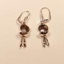 Ohrringe Modeschmuck Kugelgrill versilbert mit Klappbrisur, Handmade Schmuck chic-peppig-bunt