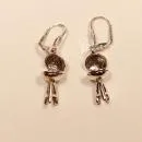 Ohrringe Modeschmuck Kugelgrill versilbert mit Klappbrisur, Handmade Schmuck chic-peppig-bunt