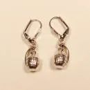 Ohrringe Modeschmuck versilbert Klappbrisur schlicht elegant, handmade chic-peppig-bunt