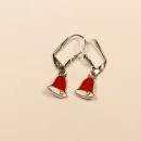 Ohrringe Weihnachtsschmuck Glocke versilbert mit Klappbrisur, handmade Schmuck chic-peppig-bunt