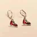 Ohrringe Weihnachtsschmuck Schlittschuhe versilbert mit Klappbrisur, handmade chic-peppig-bunt