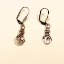 Ohrringe Modeschmuck Weihnachten Schneemann versilbert mit Klappbrisur, handmade chic-peppig-bunt