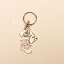 Schlüsselanhänger Taschenbaumler Weihnachten Brief Socke versilbert, Modeschmuck handmade chic-peppig-bunt