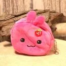 Mini-Plüsch-Geldbörse Hase (Rosa) aus Nicki-Plüsch als Taschenanhänger.