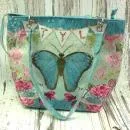 Grosse Shopper Tasche mit blauem Schmetterling