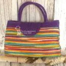 Bunte Handtasche aus Sisal - sisal Handtasche lila