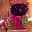 Spardose Katze pink für Kinder aus Kunstleder