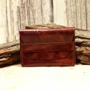 Kartenetui Visitenkartenetui Brieftasche Businesscard Holder Leder Braun Hochglanz Handmade 10cm