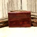 Kartenetui Visitenkartenetui Brieftasche Businesscard Holder Leder Braun Hochglanz Handmade 10cm