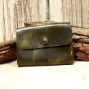 Kartenetui Visitenkartenetui Businesscard Holder Leder Grün Glatt Handmade 2 Fächer