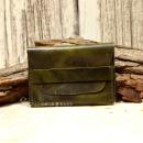 Kartenetui Visitenkartenetui Businesscard Holder Leder Grün Glatt Handmade 10cm