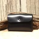 Kartenetui Visitenkartenetui Businesscard Holder Leder Schwarz Hochglanz Handmade 2 Fächer